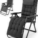 NEWBULIG Zero Gravity Chair, Folding Outdoor Patio Recliner, Reclining Camping Lounge Chair with Cup Holder Trays and Removable Cushion for Indoor Outdoor Beach