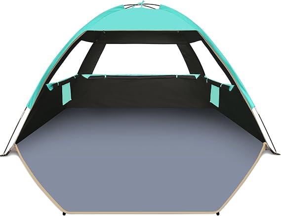 Gorich Beach Tent Sun Shelter for 3/4-5/6-7/8-10 Person with UPF 50 UV Protection, Lightweight & Easy Setup Beach Shade Canopy, Portable Beach Shade Tent Beach Cabana 