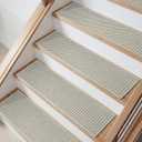 Chenille Stair Treads for Wooden Steps 8"x30" (15 Pack), Ultra Soft Non-Slip Carpet Stair Runners Indoor, Peel and Stick Self-Adhesive Step Rugs for Kids & Dogs, Machine Washable, Gray, 15 pieces