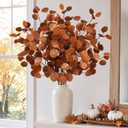 Fall Decor Artificial Eucalyptus Stems 6Pack 35.4" Autumn Leaves Branches