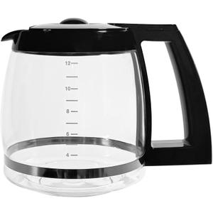 Replacement 12Cup Glass Carafe, Compatible with Cuisinart Coffee Maker, Replaces DCC1200PRC (Decorative Stainlesssteel Handle)