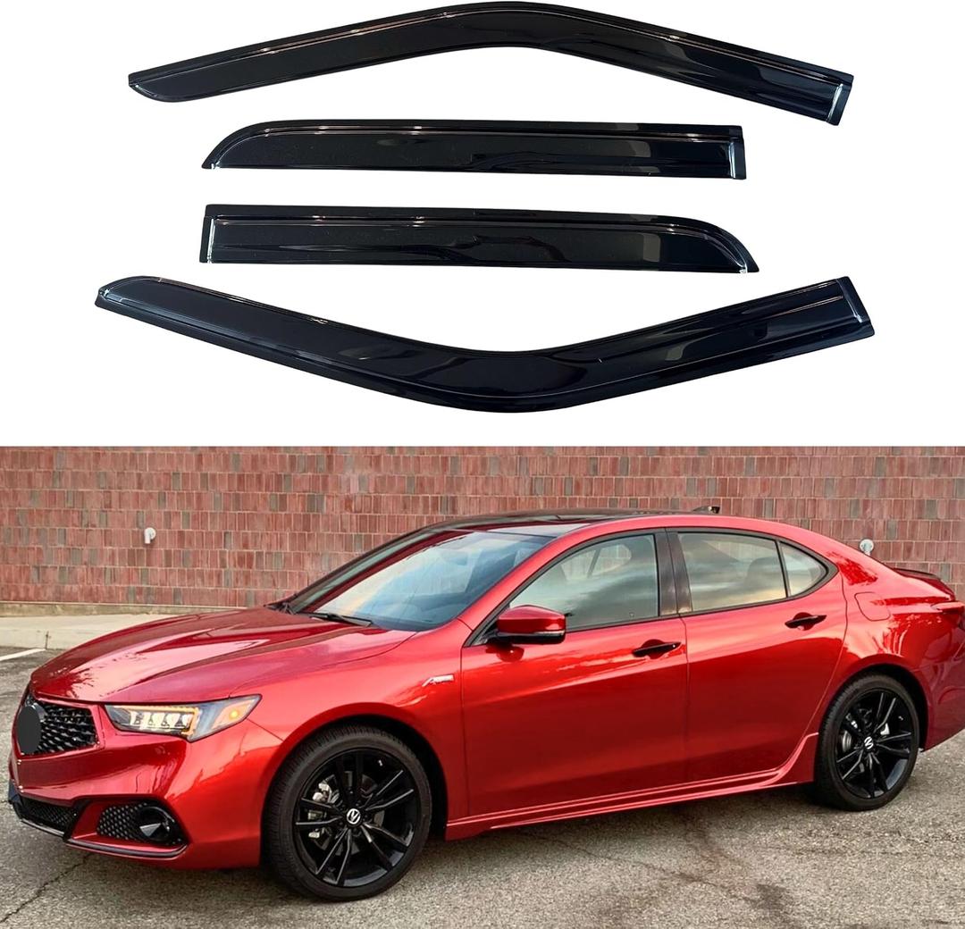 IG Window Visors Fit for 2015-2020 Acura TLX, Out-Channel Rain Guards Vent Wind Deflectors 4PC, Car Accessories for 15-20 Acura TLX