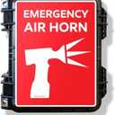 WoodsCan Hornet Air Horn / Siren Emergency Station  Wall-Mounted, Rechargeable 121dB Signal  No Gas Canisters  for Evacuation, Tornado, Construction, Factory, Marine Safety