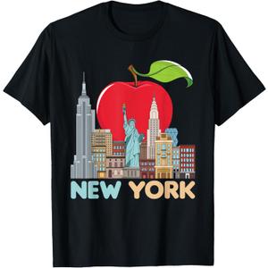 New York City Skyline Gift Big Apple State Souvenir NYC T-Shirt M