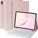 BQSS for iPad 10th Generation Keyboard Case 10.92022, Slim Smart Keyboard Case for iPad 10th Gen 2022,Detachable Wireless Keyboard,Pencil Holder Pink