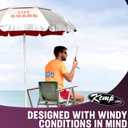 Kemp USA Lifeguard Solar Umbrella Silver 45 Degree Tilt Portable Outdoor Patio Beach Pool Umbrella with Carry Case for Lifeguard Chairs UV Sun Shade Canopy for Professional Use