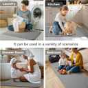 Kitchen Mat Kitchen Rugs Sets of 2 PCS Non Slip Washable, Linen-Like 0.3" Thick Cushioned Absorbent Kitchen Mats for Floor, Mild Anti-Fatigue Sink Laundry Standing Mat, Gray 17"x30"+17"x47"