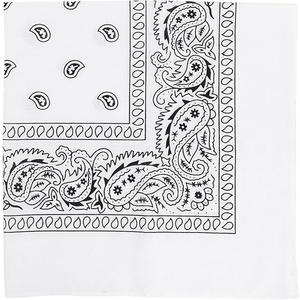 Juoar 22"X22" 100% Cotton Paisley Printed Bandanas Large Thick Scarfs Fashion Headwear for Men and Women (3, White)