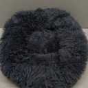 Hoewina Dog & Cat Bed, 20in Cat Beds for Indoor Cats, Calming Donut Bed for Puppy and Kitten, Washable Round Fluffy Pet Bed for Small Medium Dogs and Cats (Dark Grey)