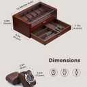 ProCase High End Wooden Watch Box for Men, 2-Layer Wood Watch Display Case Men's Jewelry Organizer Box with Drawer -12 Slot, Walnut