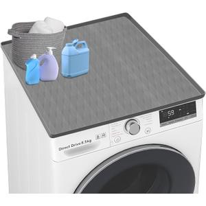 Washer and Dryer Covers for The Top, 27In X 27In Silicone Dryer Top Protector Mat, Waterproof, Scratch Resistant, Washable, Dryer Countertop for Home Kitchen and Laundry Room (Grey-1Pack)