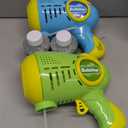 JOYIN 2 Kids Bubble Guns with 4 Bottles Solution, Automatic Bubble Machine Gun with 8 Holes for Kids, Adults, Summer Toys, Easter Basket Stuffers, Birthday Gift, Party Favors (Green, Blue)