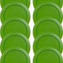 Replacement Lids fits Pyrex 1-Cup (4" Smallest Size) Glass Food Storage Container Bowls, 4-Inch Plastic Round Lids Covers for Pyrex 7202-PC, Airtight & Leakproof (10-Pack, Green)