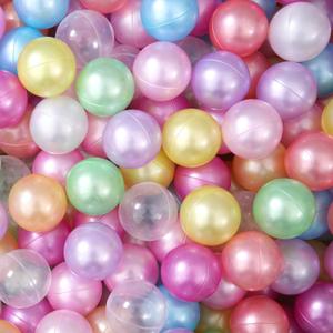 Ball Pit Balls for Toddlers, 500 Pack – Crush Proof, BPA Free & Non-Toxic Safe Play Toys for Boys & Girls Play Tent, Kiddie Pool, Backyard, Birthday Party Decoration, Round - 10 Pearl Colors