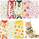 Hillban 7 Pcs Kitten Surgery Full Bodysuit Breathable Cat Bodysuit Alternative Wound Cover Surgical Suit for Kitten Pet Abdominal Wounds Anti Licking Skin Diseases, 7 Styles