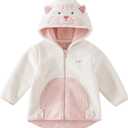 DAVE&BELLA Toddler Fleece Jacket, Baby Boys Girls Animal-shaped Hooded Zipper Long Sleeve Warm Spring Autumn Outerwear Coat 2-3T
