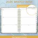 3 x 2026 Planner - Weekly & Monthly Planner 2026, January 2026 - December 2026, 6.4" x 8.5", Durable Metal Rings, Elastic Closure, 12 Monthly Tabs, Back Pocket