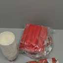 Umigy 350 Pcs Christmas Oval Paper Plate and Napkin Christmas Paper Dinnerware Set for 50 Guests Vintage Tableware Disposable Cup Knife Fork Spoon for Xmas Holiday Party Supplies(Red,Poinsettia)