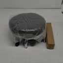 Swivel Stool with Wheels Round Rolling Stools PU Leather Height Adjustable Grey
