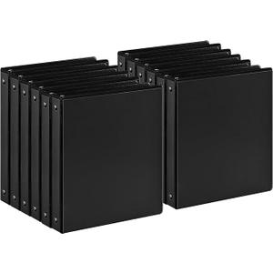 Ring Binder with Durable -Premium 1'' Binders with 3 Roung Ring, Large 200 Sheet Capacity, Fit 8.5" x 11" US Letter Size Paper, 24 pcs