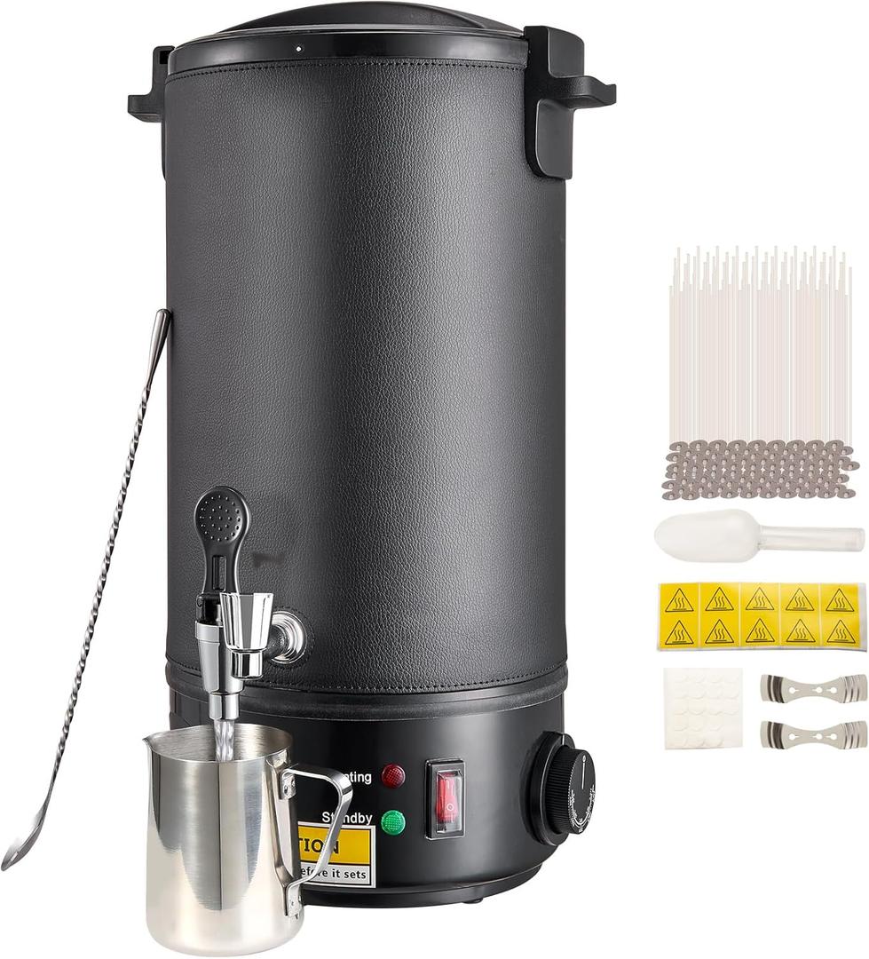 VEVOR 20Lbs Wax Melter for Candle Making, 10 L Extra Large Electric Wax Melting Pot, with Easy Pour Spout and 9-Level Temp Control, Easy Clean for Candle Soap Cream Beauty Bulk Production Business