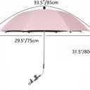 Baby Pram Umbrella with Adjustable Universal Clamp,Children Buggy Sun-Proof Parasol with Clip On UPF 50+ Great for Pushchair,Strollers