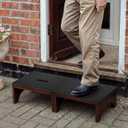 Extra Wide 31.4" Wooden Step Stool  2 Pack One Step Stool for Adults Seniors 2-in-1 with Non-Slip Rubber Surface  Holds up to 500 Lbs for High Beds Bedroom Bathroom Kitchen Outdoor(6.5 Inch)