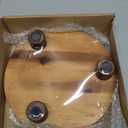 Demigo 10" Acacia Wood Round Tray - Decorative Plant Stand, Farmhouse Countertop Organizer, Multi-Purpose Display Pedestal, Riser Board for Soap, Perfume, Candles, Sponge, Bathroom, Kitchen (Brown)