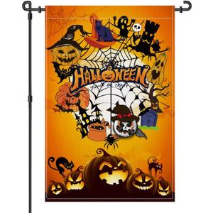 Garden Flag,12X18 Inch Double Sided,House Flags for Outside Farmhouse Yard Festival Decoration(Flagpole NOT Included) (Halloween)