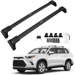 Powerty 268LBS Roof Rack Cross Bars for 2020-2026 Toyota Highlander XLE/XSE/Limited/Platinum/Hybrid with Flush Side Rails(Not for L/LE/LE Hybrid), Lockable Roof Crossbars Rooftop Luggage Racks