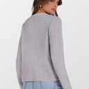 Caracilia Women's 2025 Fall Cardigan Sweaters Knitted Dressy Casual Jackets Trendy Outfits Light Grey S