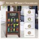 Wooden A-Frame Sign, Magnetic 40" x 20" Brown Chalk Board Sign Board, Double-Sided Sandwich Board Signs Outdoor, Chalkboard Easel, Menu Board for Restaurant, Business or Wedding