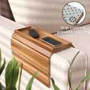 Sofa Arm Tray,Acacia Wood Folding Couch Arm Tray,Sofa Armrest Trays with Anti-Slip Pad for Drinks,Snacks,Phone,Remote Control