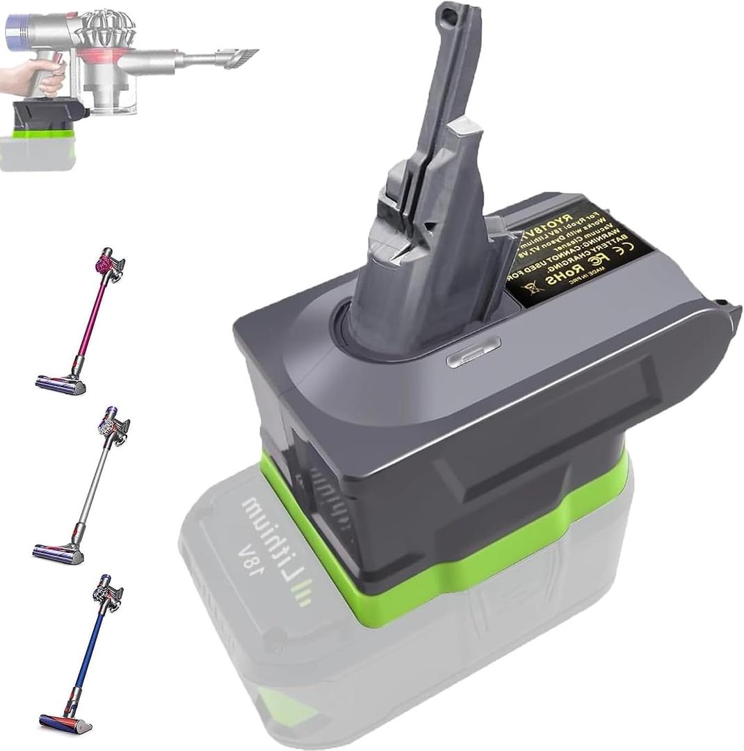 URUN 2-in-1 Adapter for Ryobi 18V Lithium Battery - Convert to Dyson V7/8 Handheld Vacuum Cleaner Battery Compatible with V7/8 Animal, Absolute, Motorhead Pro, Trigger