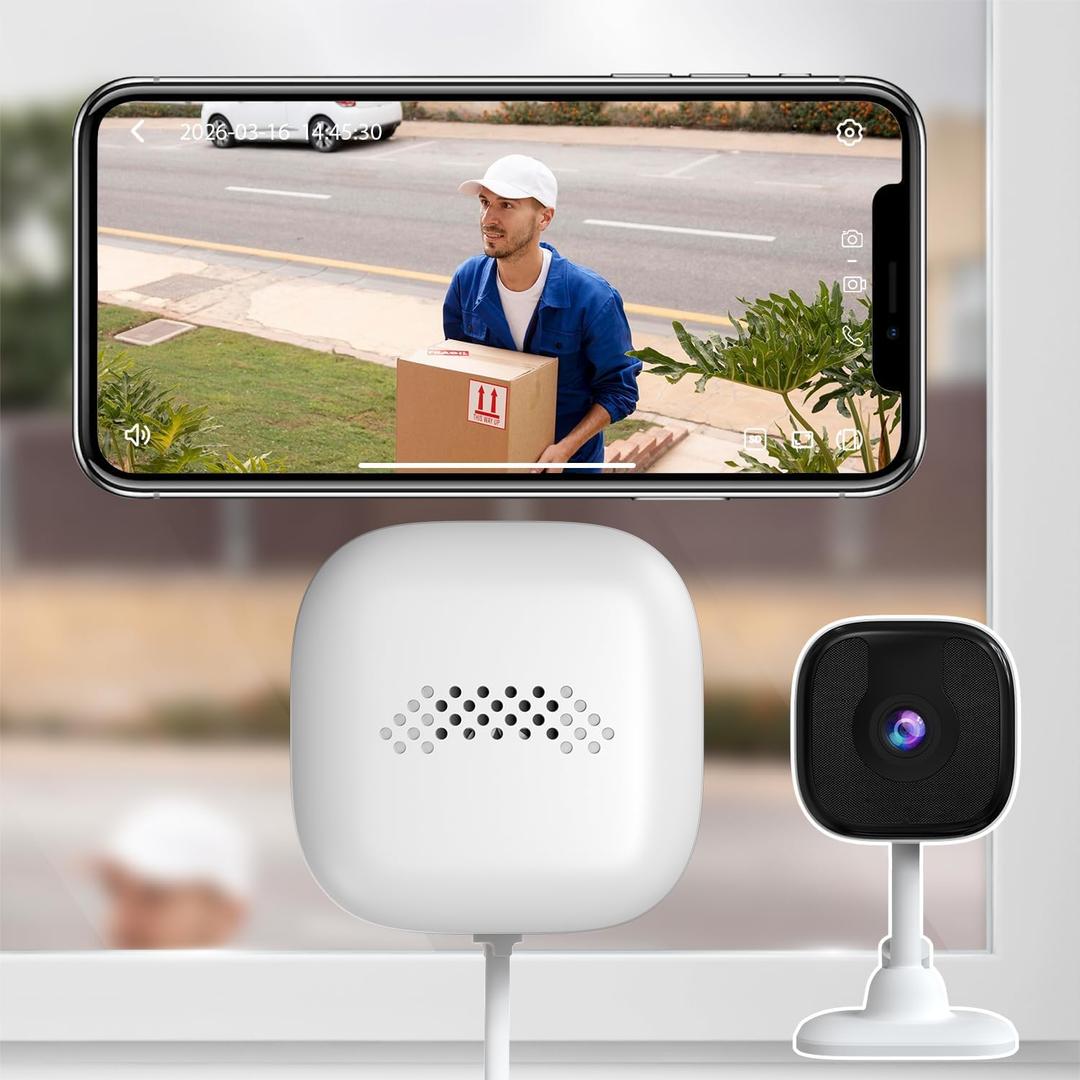 3MP 2K Window Camera, 2.4GHz & 5GHz WiFi Indoor Cameras for Home Security with Full Color Night Vision, Human & Motion Detection Instant Alerts, 24/7 Recording, 2-Way Audio, No Drill Quick Install