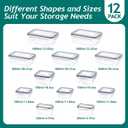 24 PCS Food Storage Containers with Lids (12 Containers & 12 Lids), Reusable Plastic Food Containers for kitchen organizers and storage, Leakproof Meal Prep Container with Labels & Pen