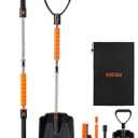 AstroAI 2" 1 Ice Scraper & Snow Shovel Kit, 47.2" Ice Scrapers for Car Windshield and 360 Pivoting Snow Brush, Extendable Snow Shovel with Foam Grip for Car, Trucks, SUVs, VehiclesOrange