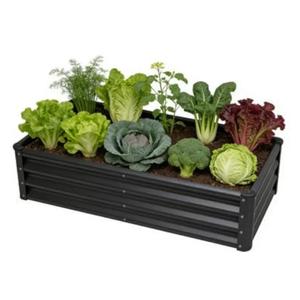 X0050RDC1N Raised Garden Bed 2 Pack 8x4x1FT, Premium Galvanized Raised Garden Bed, Large Raised Garden Beds Outdoor for Deep-Rooted Vegetables, Flowers, Green and Herbs, Black