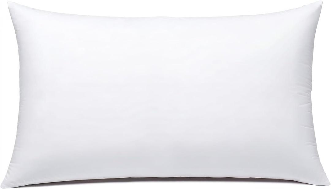 JIEITIVE Throw Pillow Inserts Hypoallergenic Premium Pillow Stuffer Rectangle Lumbar Pillow for Decorative Pillow Covers Cushion Set of 1-12 x 20 Inches