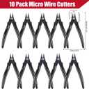 10 Pack Micro Wire Cutters, 5 Inches Flush Cutters Pliers, Diagonal Side Cutters Nippers, Zip Tie Sprue Cutter for Electronics, Plastic Models, Jewelry (Black)