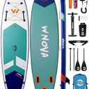 WNOVA 35" Extra Wide Stand Up Paddle Board Inflatable for All Skill Levels, 430LBS Capacity SUP Paddleboard with Double Acton Pump, 90L Backpack, Dry Bag, Blow Up Paddle Board for Fishing Yoga, Blue