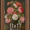 Picrit 11x17 Antique Gold Bronze Picture Frame, Shatterproof Cover, 1 Pack