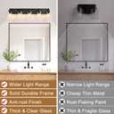 5-Light Matte Black Bathroom Vanity Light, Clear Glass Shade