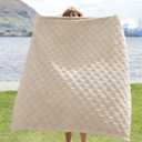 Bedsure GentleSoft Twin Blanket for Bed - Super Soft Cozy Blankets for Kids Girls, Cute Fuzzy Fleece Throws for Bedroom Couch, College Dorm Room Essentials for Guys, Beige, 60x80 Inches