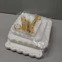 10 Pack Dessert Table Display Set - 4 x Three-Tier Square Cupcake Stands and 6 x Serving Trays, Elegant Tableware for Cakes, Cupcakes, Pastries, and Snacks, Perfect for Parties (White)