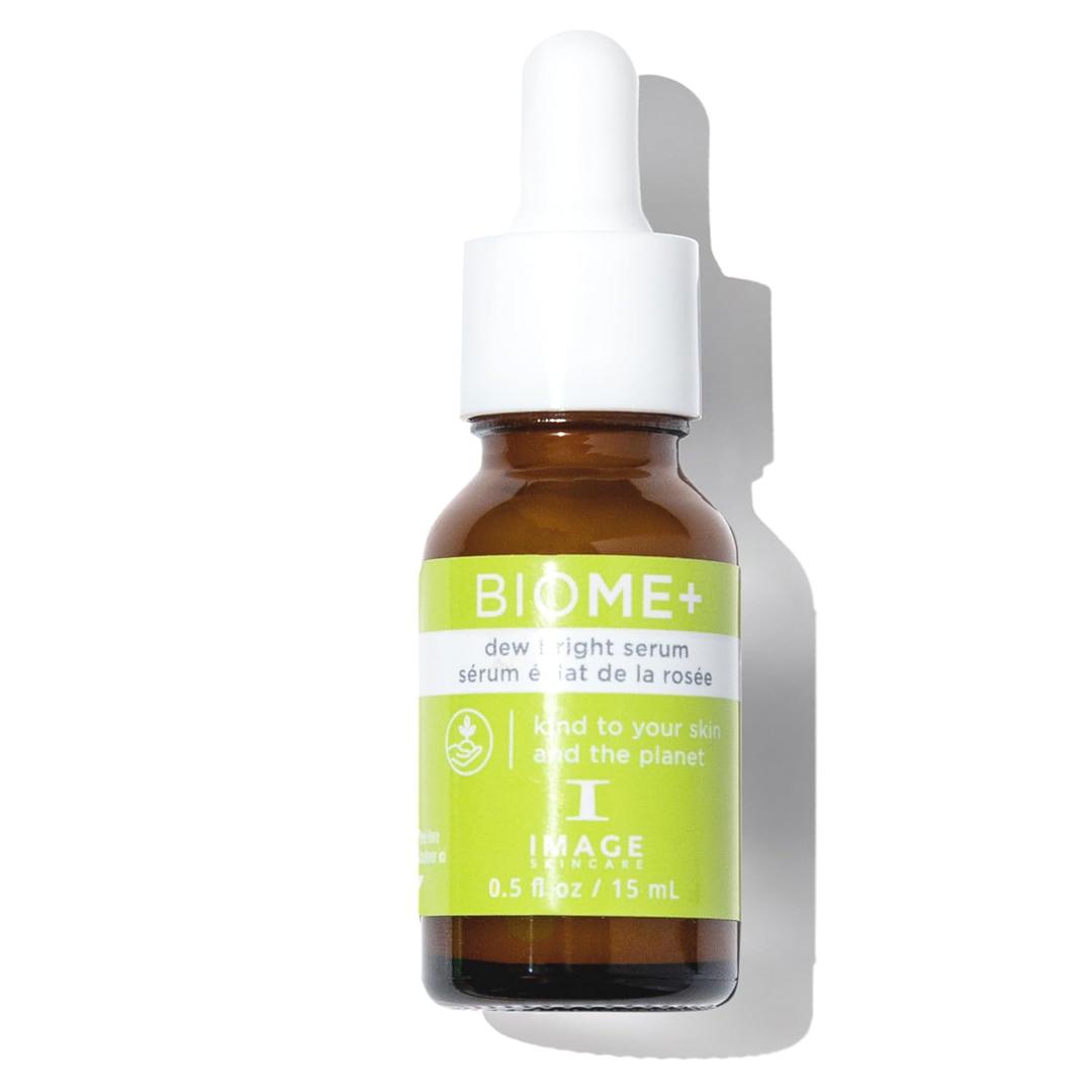 IMAGE Skincare, BIOME+ Dew Bright Serum, Microbiome Friendly Facial Serum, Boosts Luminosity and Enhances Elasticity (Travel Size (0.5 Ounce))