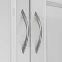 goldenwarm 15 Pack 6-1/4 Inch Brushed Nickel Cabinet Pulls Arch Twisted Silver Drawer Handle, 160mm Hole Center, Zinc Alloy Dresser Handles for Cabinet Cupboard Bathroom