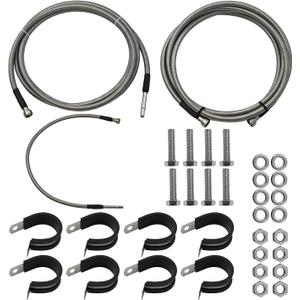 819-874 20832565 Front Flexible Stainless Steel Braided Fuel Line Compatible with Chevy Silverado for GMC Sierra 2004-2010, 919-874, 20832563