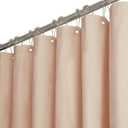 BTTN Blush Fabric Shower Curtain - Linen Textured Weighted Cloth Shower Curtain Set with 12 Plastic Hooks, Rust Resistant, Machine Washable, Hotel Spa Luxury, Neutral Bath Curtains for Bathroom, 72x72 In