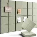 Felt Bulletin Board Tiles -28"x18" Cork Board Alternative for Office Decor, Push Pin Board Wall Organizer 6-Pack - Sage